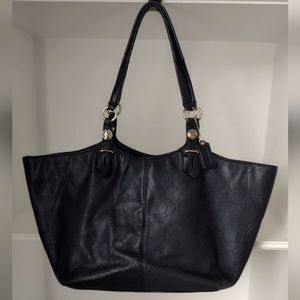 COACH Bag Carly Perforated C Leather Tote Shoulder Black